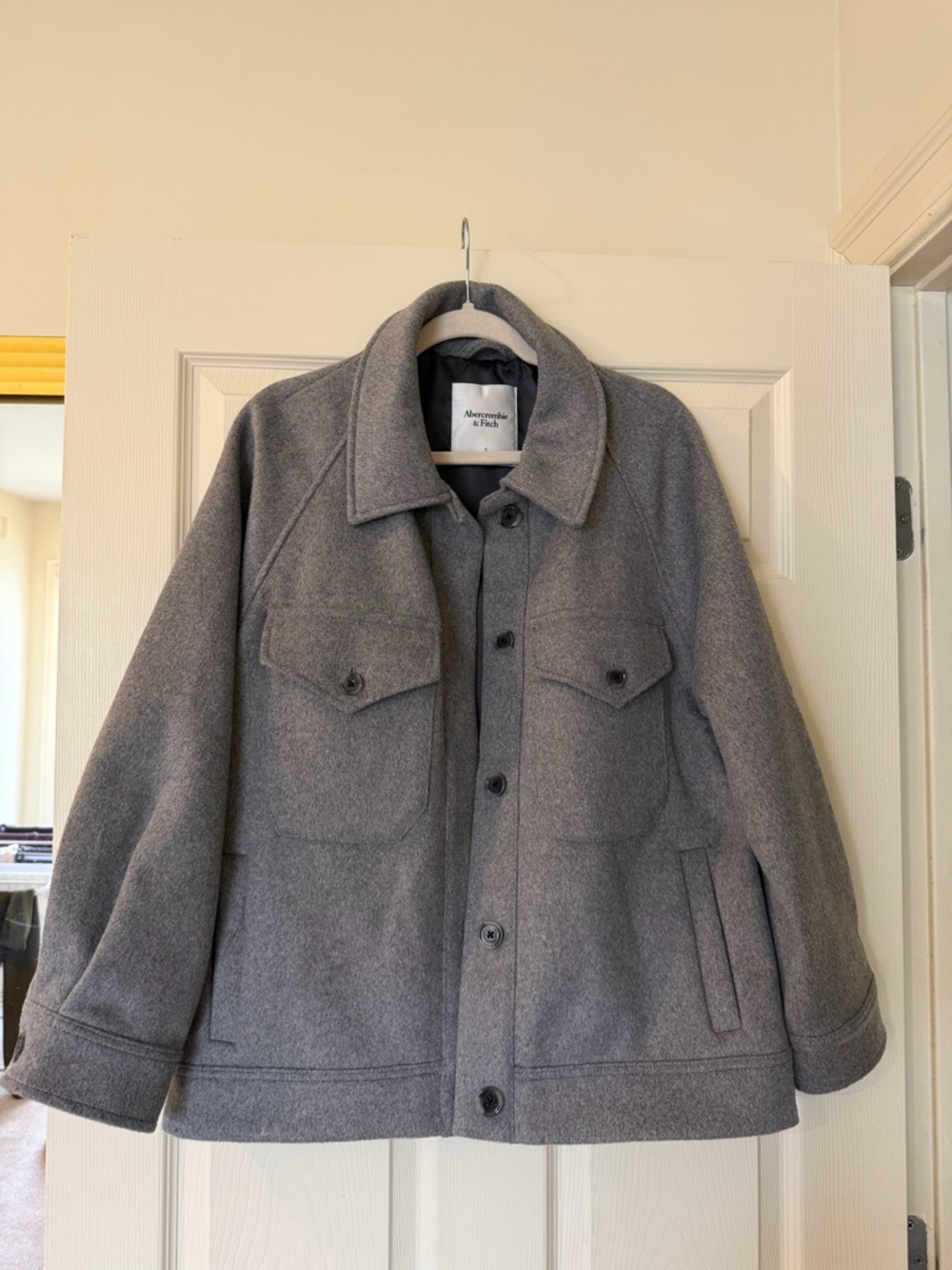 Abercrombie Gray Wool-Blend Coat Jacket